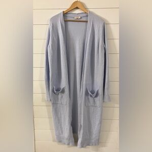 LOFT Blue Cardigan Sweater Open Front